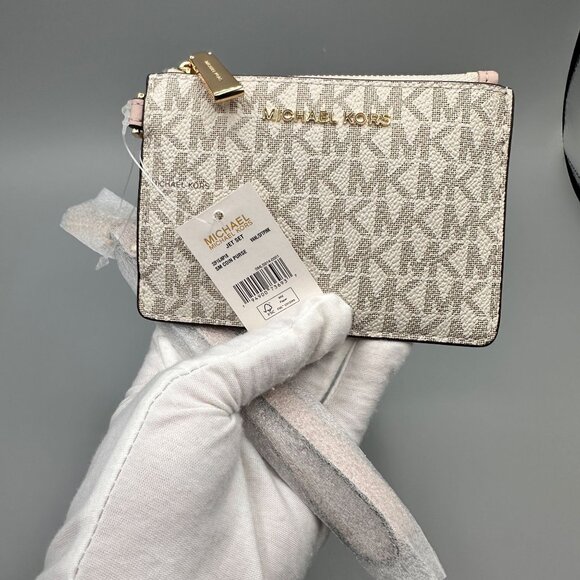 MIchael Kors Jet Set Vanilla Soft Pink Small Coin Purse Wristlet 32F1GJ6P1B NWT - Picture 4 of 16